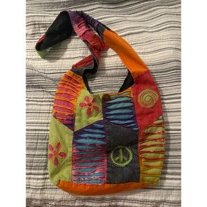 Colorful hippy hobo bag